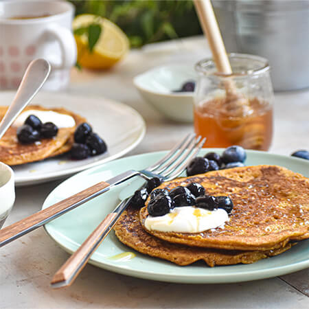 Vegetarian flaxseed pancakes from the meal plan